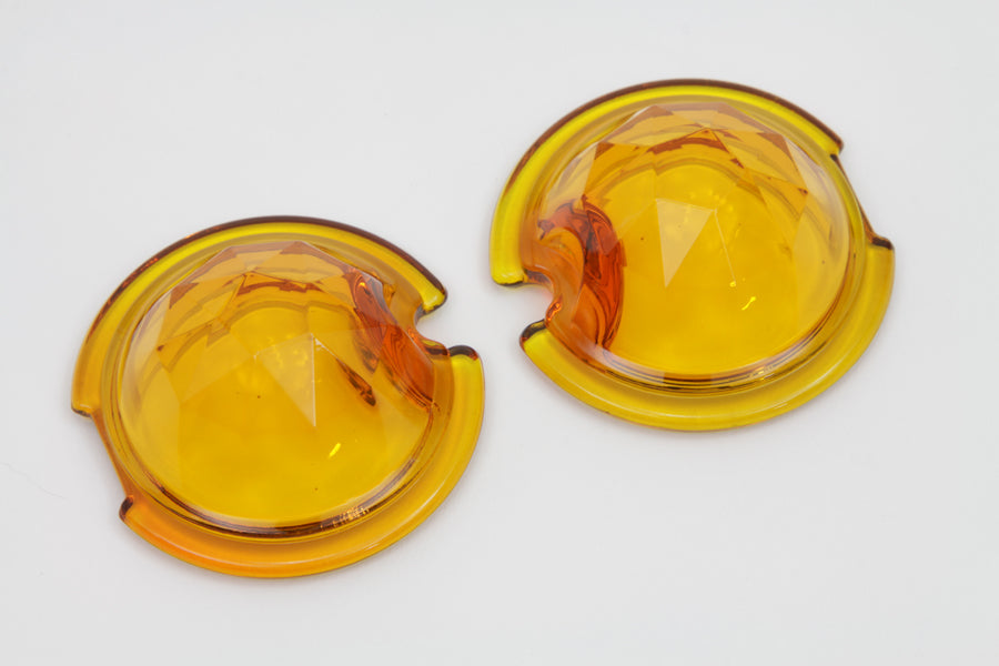 HARLEY Rücklichtglas-Set Facettiert Bernstein Passend für 1949-1985 FL,