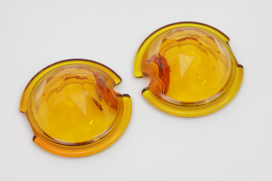 HARLEY Rücklichtglas-Set Facettiert Bernstein Passend für 1949-1985 FL,