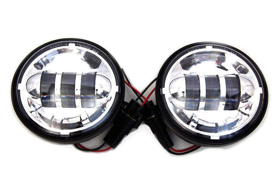 HARLEY 4-1/2 Zoll LED-Zusatzscheinwerfer verchromt, passend für FLT ab 1980, FLT ab 1980