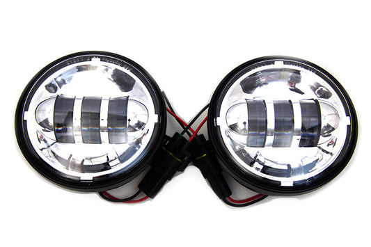 HARLEY 4-1/2 Zoll LED-Zusatzscheinwerfer verchromt, passend für FLT ab 1980, FLT ab 1980