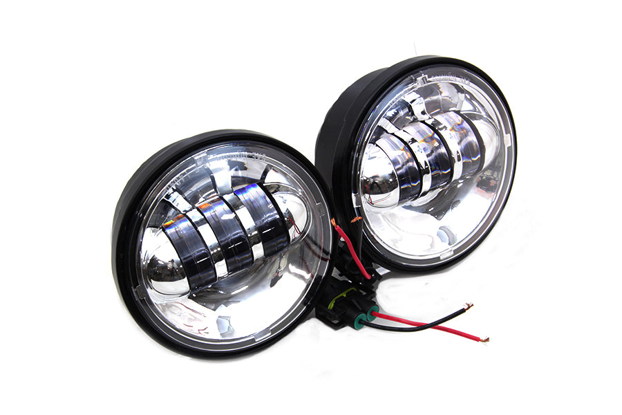 HARLEY 4-1/2 Zoll LED-Zusatzscheinwerfer verchromt, passend für FLT ab 1980, FLT ab 1980