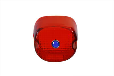 HARLEY Rücklichtglas Laydown Style Rot mit blauem Punkt Passt für 1979-1998 FLT, 1979-1998 FLT,