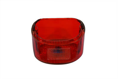 HARLEY Rücklichtglas Laydown Style Rot mit blauem Punkt Passt für 1979-1998 FLT, 1979-1998 FLT,