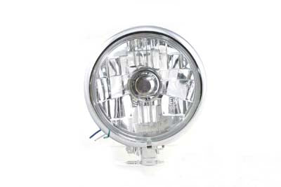 HARLEY Chrome 5-3/4 inch Round Faceted Headlamp Assembly fits 0-  Custom,