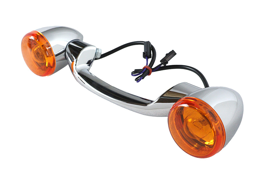 HARLEY Chrome Revox Blinkerleiste mit Lampen Passend für 2000-2017 FLST, 1999-UP FLT, 1999-UP FLHT,