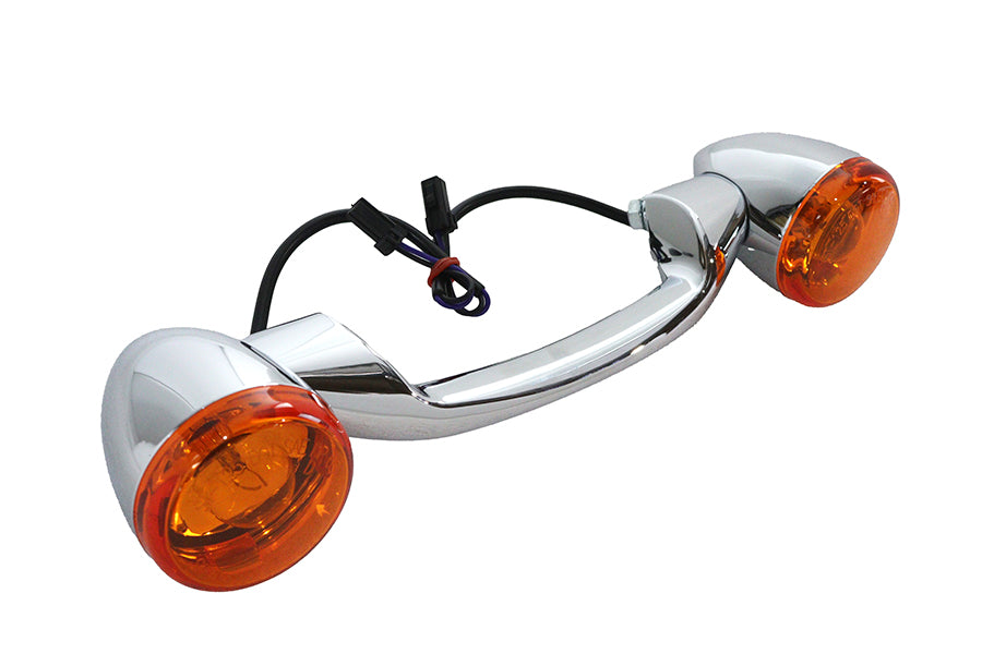 HARLEY Chrome Revox Blinkerleiste mit Lampen Passend für 2000-2017 FLST, 1999-UP FLT, 1999-UP FLHT,