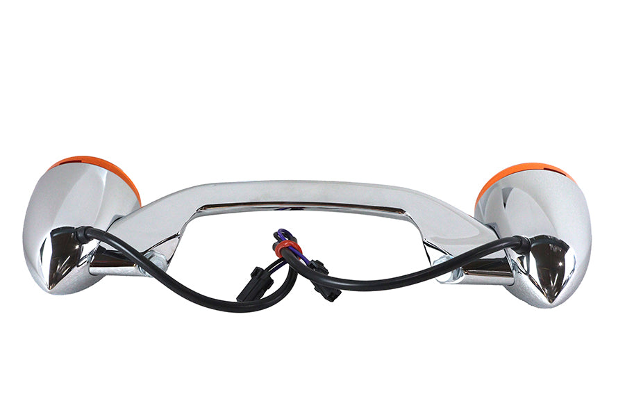 HARLEY Chrome Revox Blinkerleiste mit Lampen Passend für 2000-2017 FLST, 1999-UP FLT, 1999-UP FLHT,