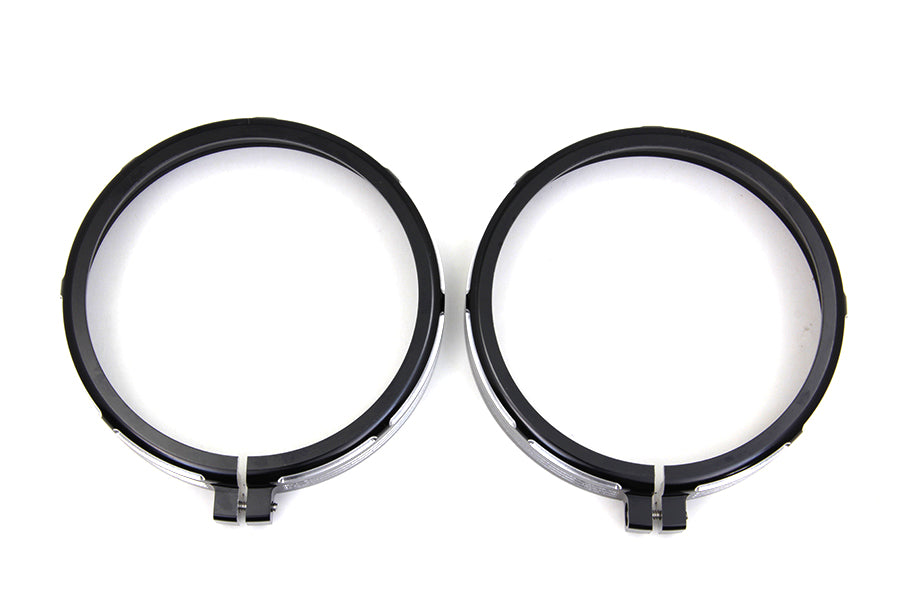 HARLEY Billet Spotlamp Trim Set Black Fits 1962-UP FL,   1962-UP FL,