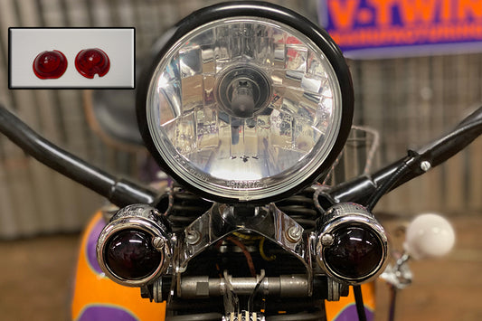 HARLEY Replica Marker Lamp Lens Glass Bullet Style Red fits 0-  Custom, application for bullet style marker lamps