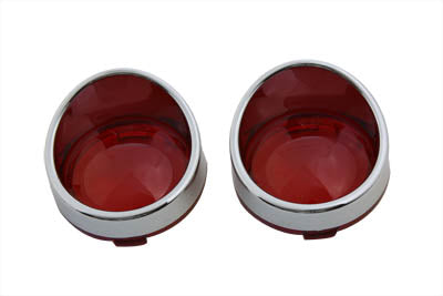 HARLEY Chrom Blinkerrahmen Rotes Glas Passend für 2000-2007 FXSTD,