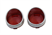 HARLEY Chrom Blinkerrahmen Rotes Glas Passend für 2000-2007 FXSTD,