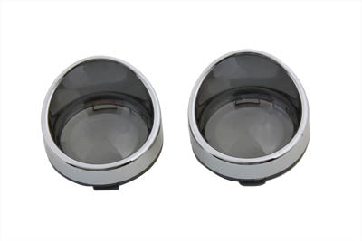 HARLEY Chrom Blinkerblende Rauchglas passend für 2000-2007 FXSTD,