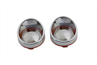 HARLEY Blinkerfassung Bernstein verspiegelt Chrom Passend für 2000-2007 FXSTD,