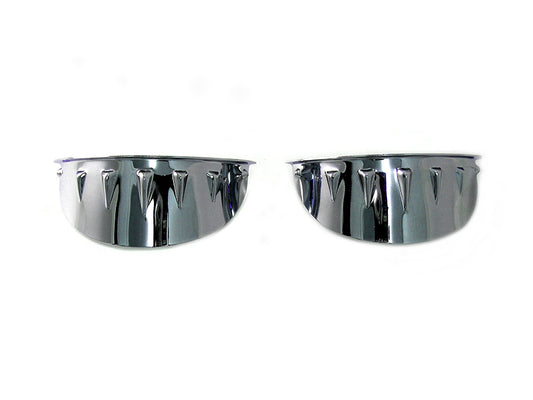HARLEY Chrome 4-1/2 inch Glide Spotlamp Visor Set Fits 0-  Custom, application for 4-1/2 lamps"