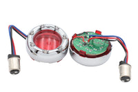 HARLEY Chrom-LED-Blinkerblende mit rotem Glas, passend für 0- Custom, Anwendung