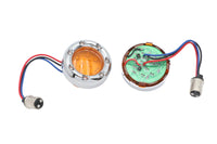 HARLEY Chrom LED-Blinkerabdeckung mit gelbem Glas Passend für 0- Custom, Anwendung
