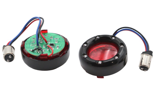 HARLEY Black LED Turn Signal Bezel with Red Lens Fits 0-  Custom, application