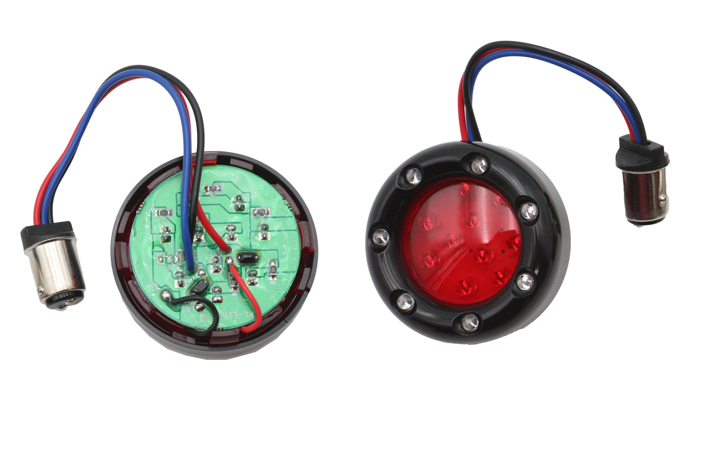 HARLEY Schwarze LED-Blinkerrahmeneinfassung mit roter Linse Passt 0- Custom, Anwendung