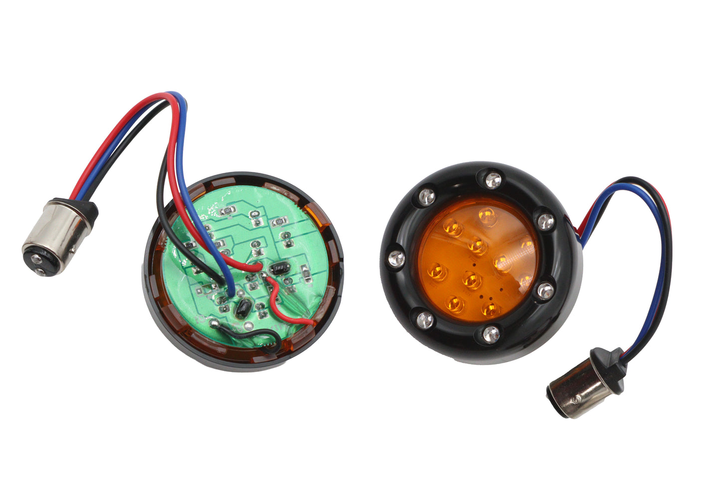 HARLEY Schwarze LED Blende für Blinker mit gelbem Glas Passt 0- Custom, Anwendung