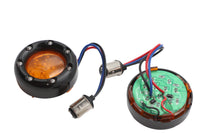 HARLEY Schwarze LED Blende für Blinker mit gelbem Glas Passt 0- Custom, Anwendung