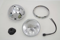 HARLEY 7 inch Round Chrome Vintage Style Headlamp fits 1949-1959 FL,