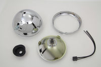 HARLEY 7 inch Round Chrome Vintage Style Headlamp fits 1949-1959 FL,