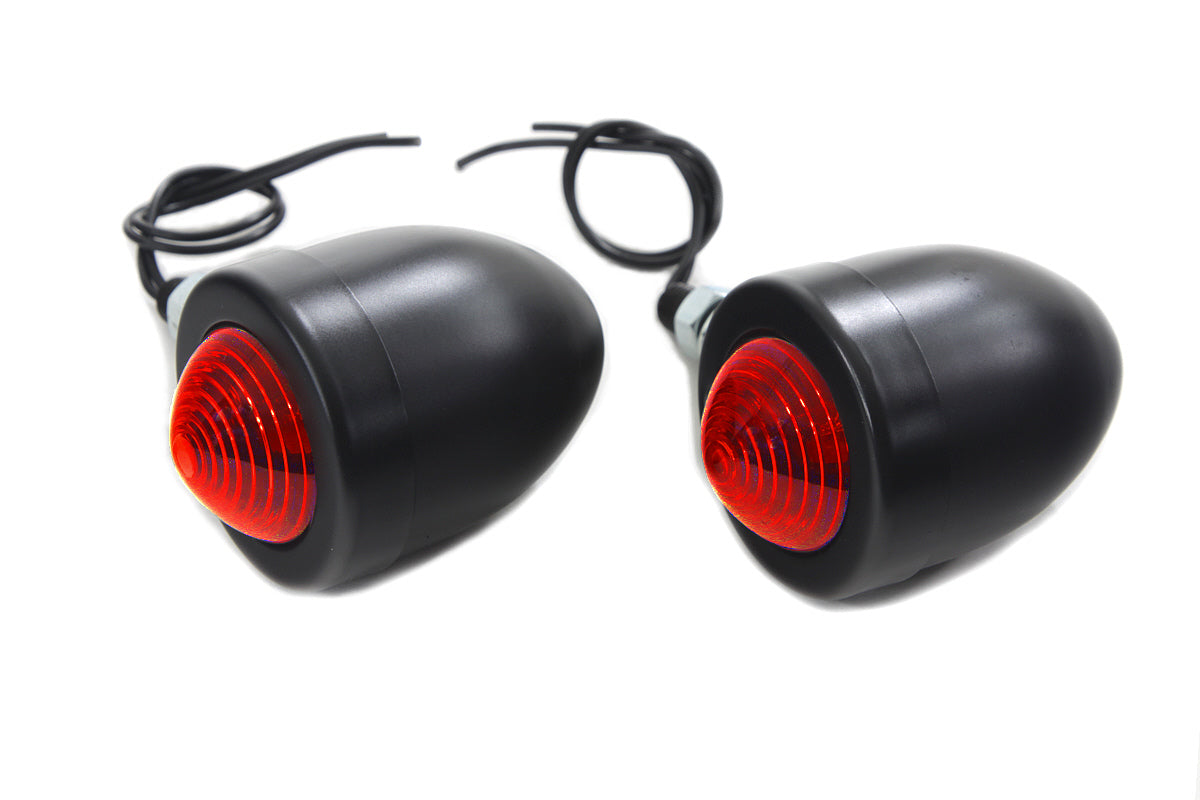 HARLEY Black Bullet Markierungsleuchten-Set mit roter Linse Passt auf 0- Custom, Anwendung