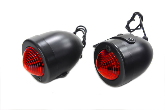 HARLEY Black Replica Red Bullet Marker Lamp Set Fits 0-  Custom, application
