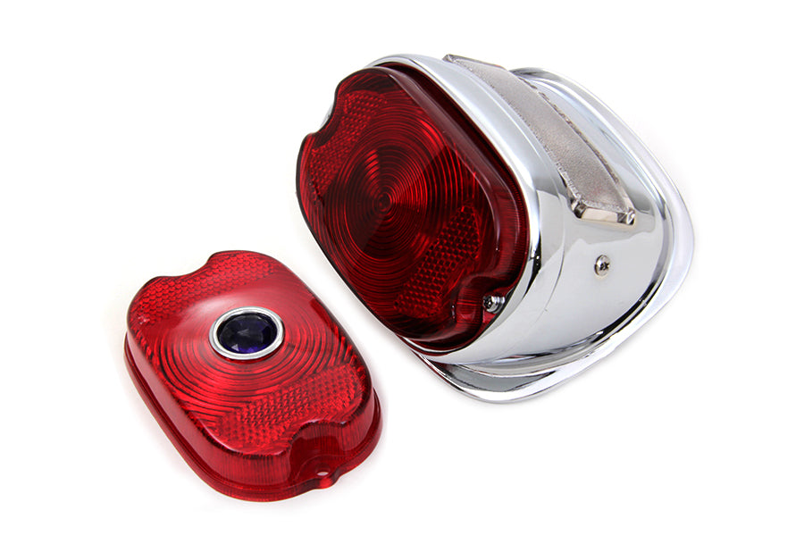 HARLEY Chrom-Oval-Rücklicht-Baugruppe passend für 1955-1972 FL, 1957-1972 XL,