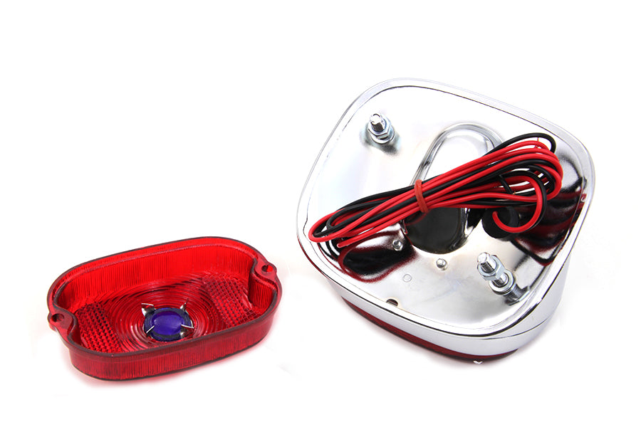 HARLEY Chrom-Oval-Rücklicht-Baugruppe passend für 1955-1972 FL, 1957-1972 XL,