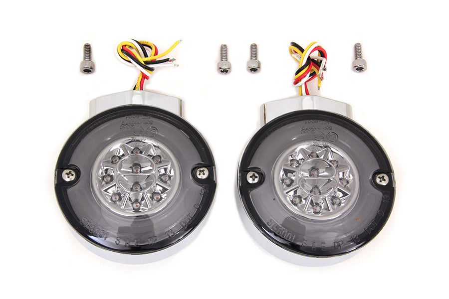 HARLEY Chrome LED Turn Signal Combo Assembly Set Fits 1989-UP FLT,   1989-UP FLST,