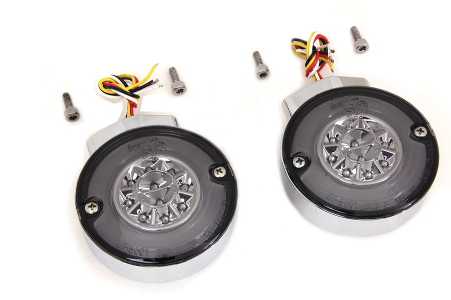 HARLEY Chrome LED Turn Signal Combo Assembly Set Fits 1989-UP FLT,   1989-UP FLST,
