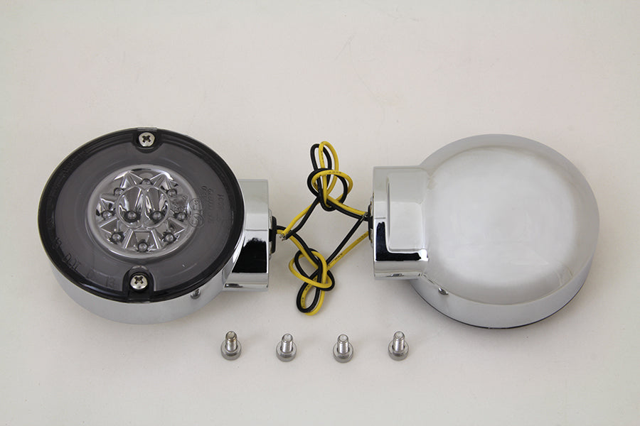 HARLEY Chrom LED Blinker Set hinten passend für FL Modelle ab 1996,