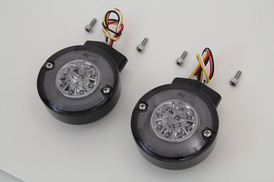 HARLEY Black LED Turn Signal Combo Assembly Set Fits 1986-UP FLT,   1986-UP FLST,