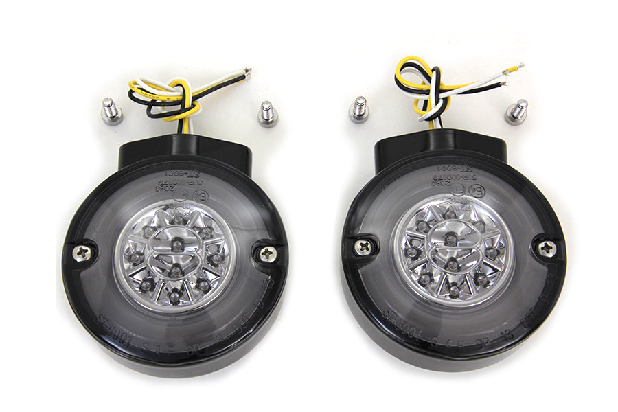 HARLEY LED Turn Signal Set Front Black Fits 1996-UP FL,