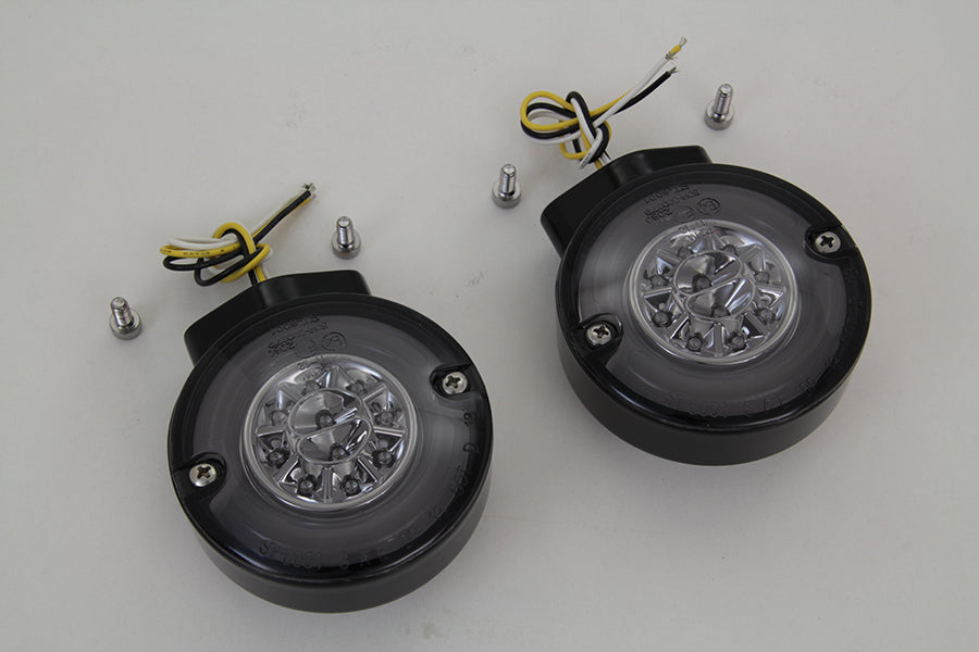 HARLEY LED Turn Signal Set Front Black Fits 1996-UP FL,