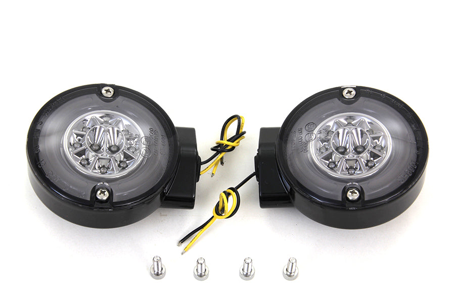 HARLEY Schwarzer LED-Blinkerset hinten passend für FL-Modelle ab 1996,