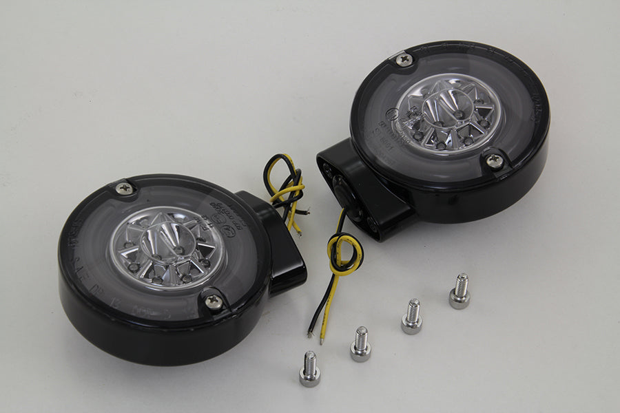 HARLEY Schwarzer LED-Blinkerset hinten passend für FL-Modelle ab 1996,