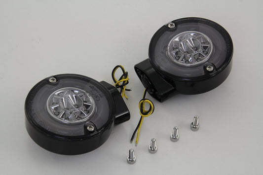 HARLEY Schwarzer LED-Blinkerset hinten passend für FL-Modelle ab 1996,