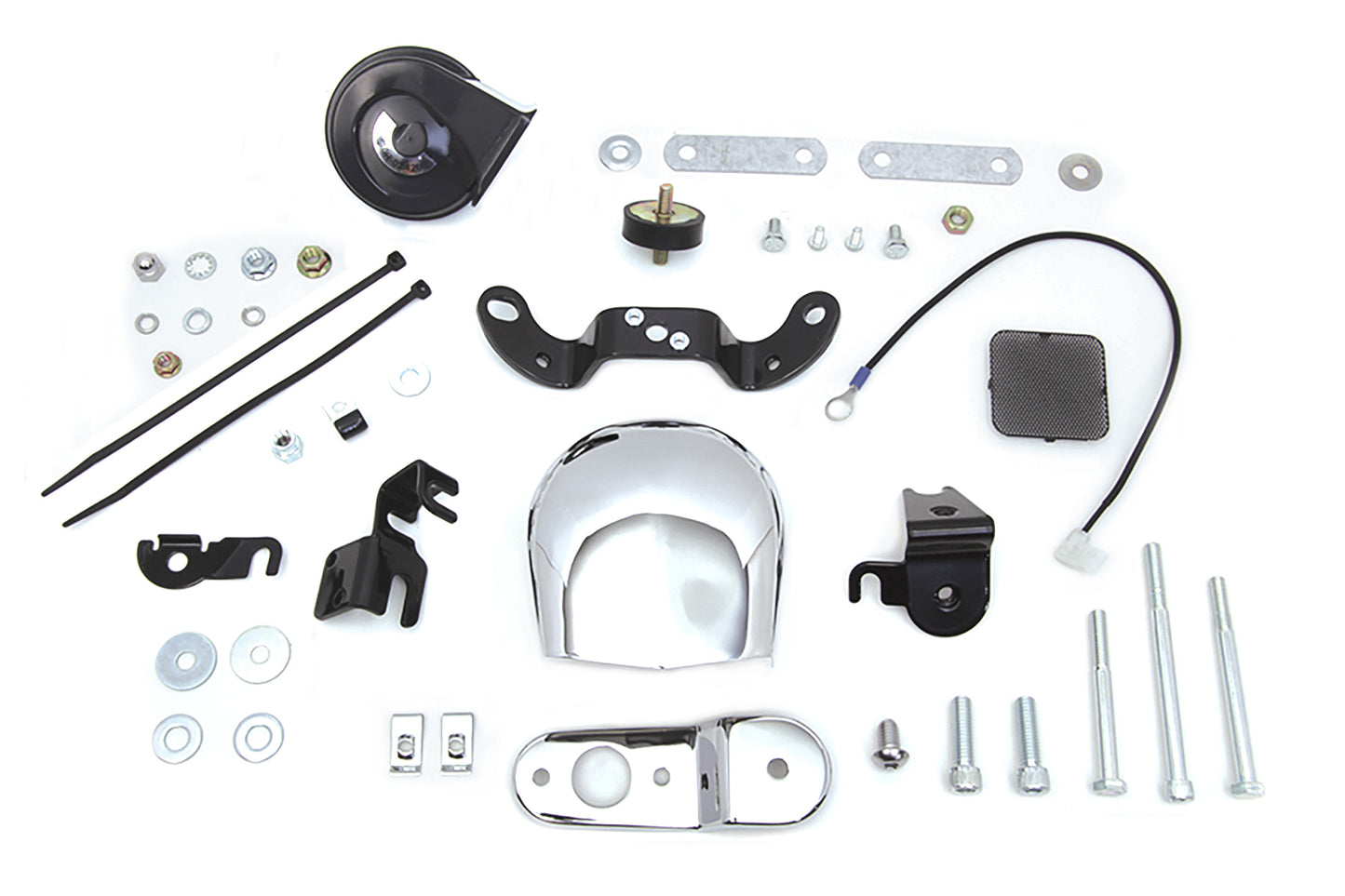 HARLEY Softail and XL Chrome Horn Kit fits 1993-UP XL,   1991-UP FLST,   1991-UP FXST,