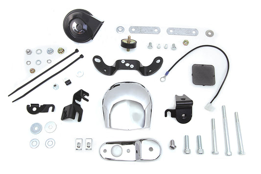 HARLEY Softail and XL Chrome Horn Kit fits 1993-UP XL,   1991-UP FLST,   1991-UP FXST,