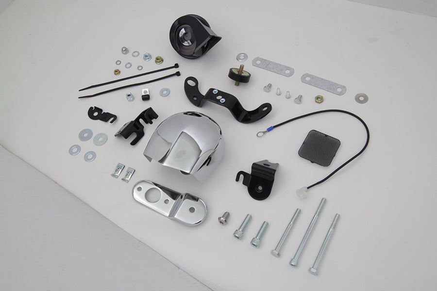 HARLEY Softail and XL Chrome Horn Kit fits 1993-UP XL,   1991-UP FLST,   1991-UP FXST,