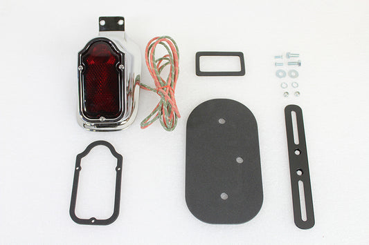 HARLEY Replica Chrome Tombstone Style Tail Lamp Assembly fits 1947-1954 FL,   1947-1954 EL,   1947-1954 G,