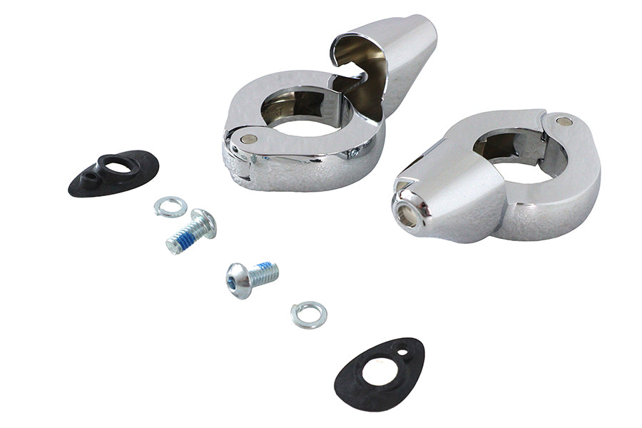 HARLEY Chrom Blinker-Verlegungs-Kit vorne 39 mm Gabeln passend für 0- Custom, Anwendung