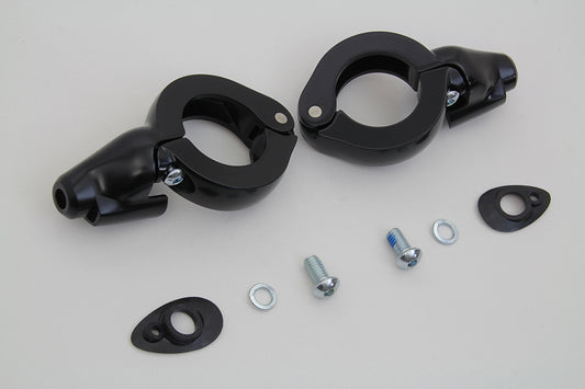 HARLEY Black Turn Signal Relocation Kit 41mm Forks Fits 0-  Custom, Application