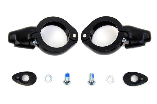 HARLEY Black Turn Signal Relocation Kit 49mm Forks Fits 0-  Custom, Application