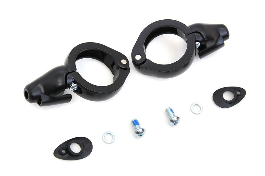 HARLEY Schwarz Blinker Verlagerung Kit 49mm Gabeln Passend für 0-  Custom, Anwendung