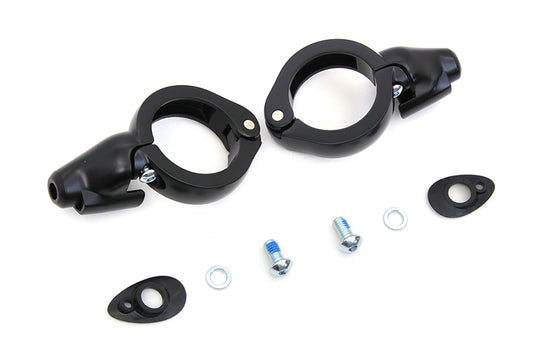 HARLEY Black Turn Signal Relocation Kit 49mm Forks Fits 0-  Custom, Application