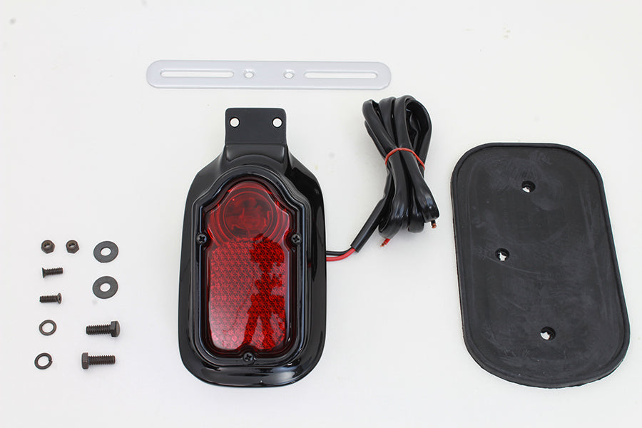 HARLEY Glänzend Schwarz Grabstein Rücklicht Baugruppe Passend für 0-  Zoll Custom, Anwendung