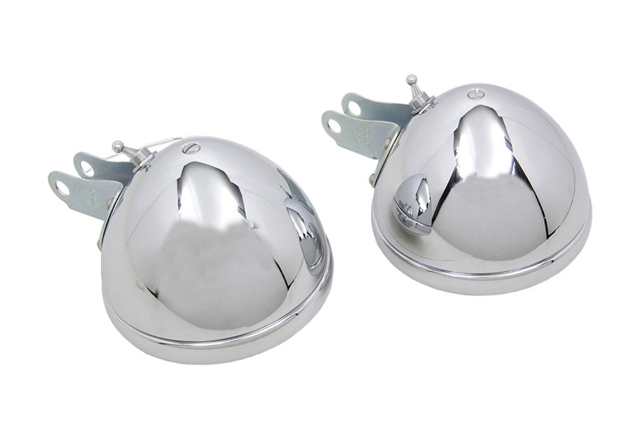 HARLEY Replica Chrome Guide Spotlamp Set 6 Volt fits 1938-1940 EL,   1941-1957 FL,